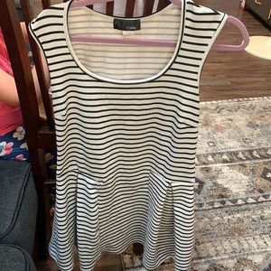 Black and white striped dress